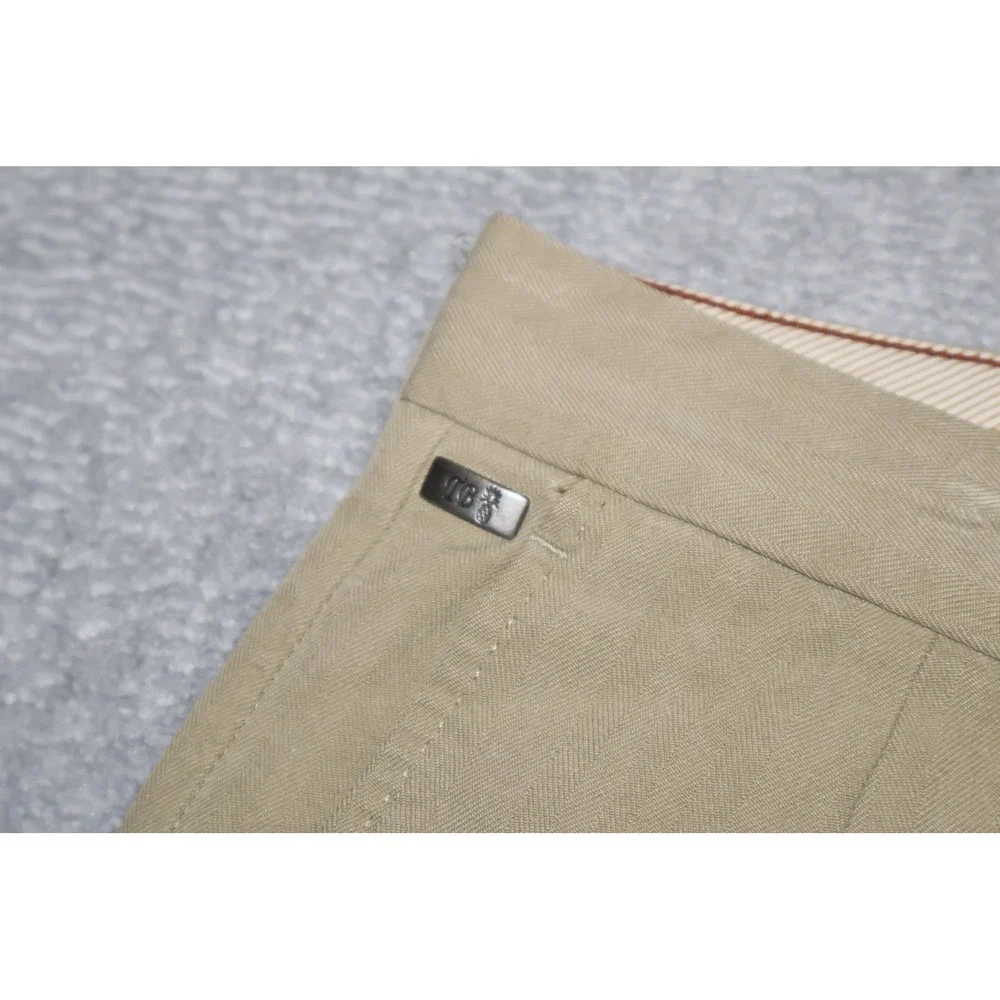 Tommy Bahama Shorts Mens 38 Tan Silk Cotton Pleated Herringbone Casual Hawaiian